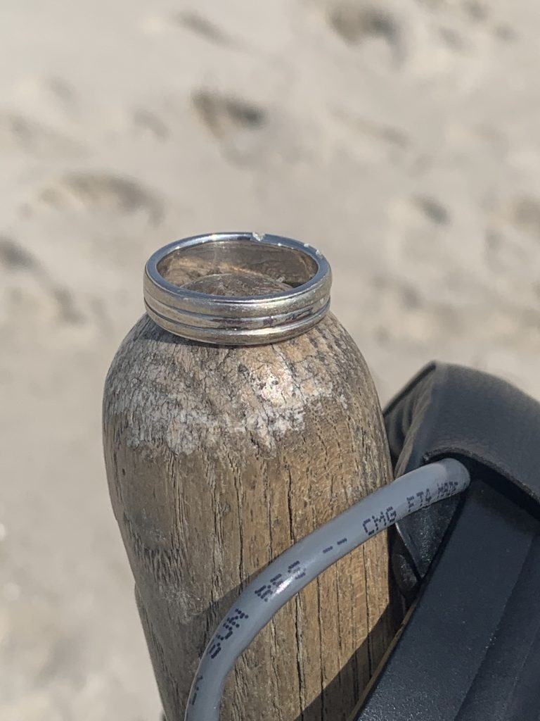 Find lost ring with metal detector